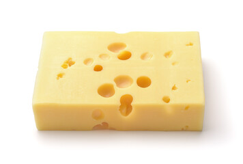 Square piece of Maasdam cheese