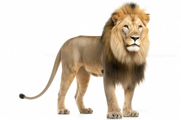 Obraz premium lion in white background Ai generative art
