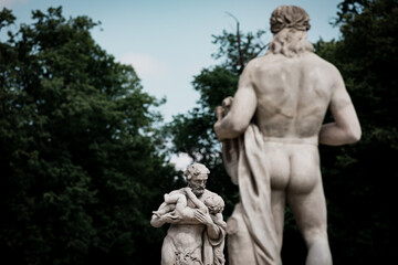 Old statues in Wialanowski Palace, Warsaw, Poland