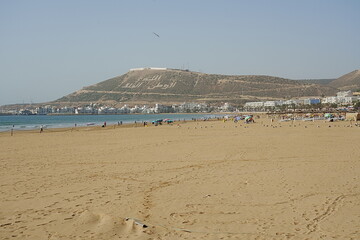 Touristic seaside at african AGADIR city in Morocco
