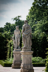 Old statues in Wialanowski Palace, Warsaw, Poland