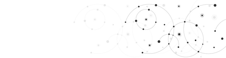 Abstract geometric background with plexus circles. Illustration of minimalistic design © Kingline