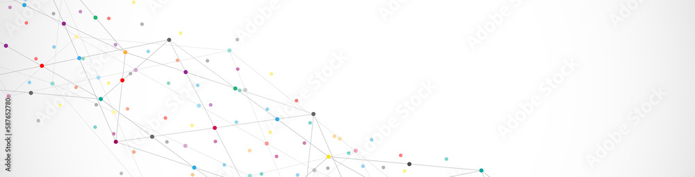 Wall mural abstract background and geometric pattern with connecting the dots and lines for banner design or he