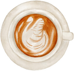 Cup Of  Cappuccino watercolor png