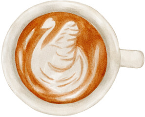 Cup Of  Cappuccino watercolor png