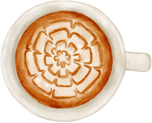 Cup Of  Cappuccino watercolor png