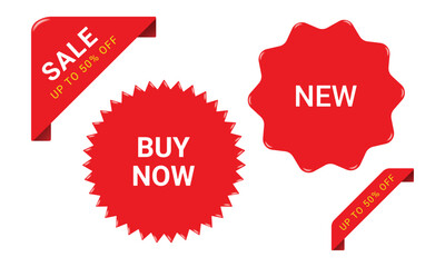 Vector illustration collection of special offer labels and discount stickers. promotion ribbons.