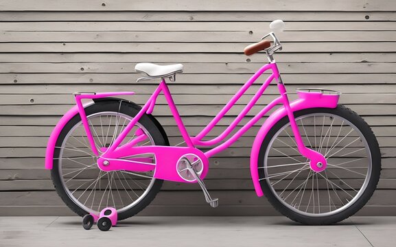 Pink Bicycle On A Street