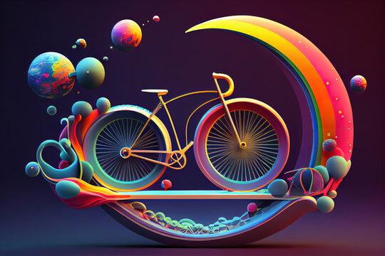 In memory of Albert Hoffman's cosmic bicycle voyage. Generative Ai