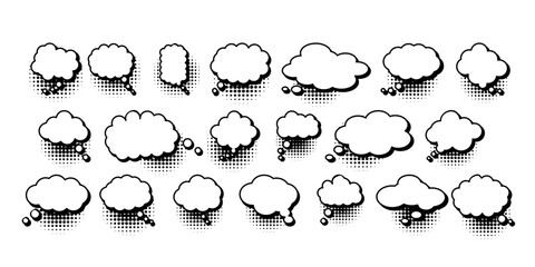 Thinking bubble vector set collection graphic clipart design