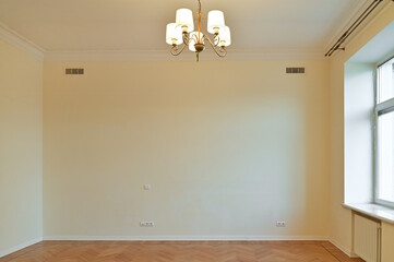 Empty spacious bright room in apartment for sale.