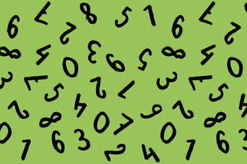 template with the image of keyboard symbols. a set of numbers. Surface template. pea background. Horizontal image.