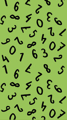template with the image of keyboard symbols. a set of numbers. Surface template. pea background. Vertical image.