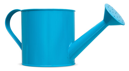 Metal vintage blue Watering Can, isolated on white background, spring time concept for home garden or vegetable garden and plants care © amedeoemaja