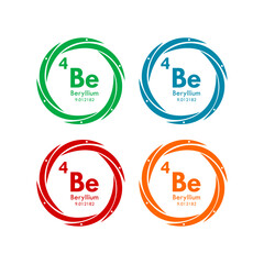 beryllium icon set. vector template illustration  for web design
