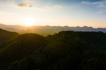 sunset in the mountains