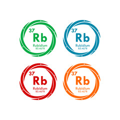 rubidium icon set. vector template illustration  for web design