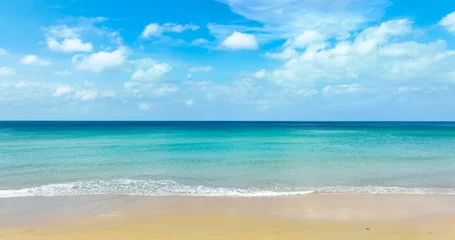 Nature landscape view of beautiful tropical beach and sea in sunny day. Beach sea space area © BUDDEE