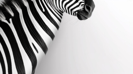 animal on the white Background zebra generative ai