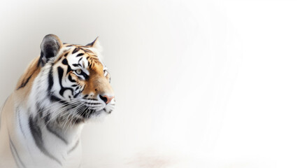 animal on the white Background Tiger generative ai