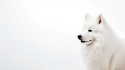 Fototapeta premium animal on the white Background Samoyed generative ai