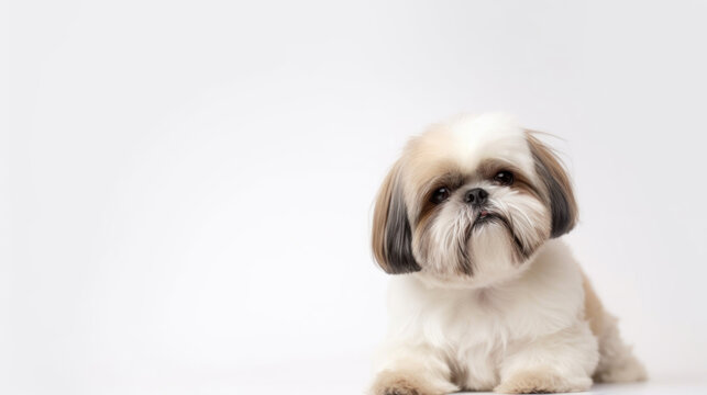 animal on the white Background Shih tzu generative ai