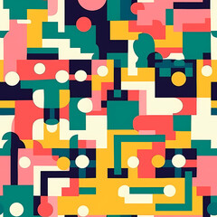 Colorful Abstract Art Seamless Pattern