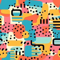 Colorful Abstract Art Seamless Pattern