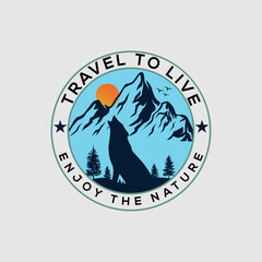 travel to live logo, adventure logo design.