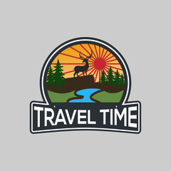 travel time logo, adventure logo design
