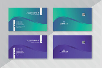 Corporate company business card template, unique modern stylish vector card illustration, creative agency card template