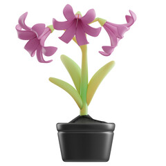 lily flower Spring 3D Illustration