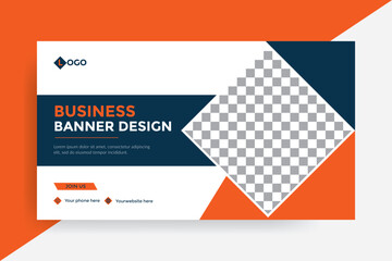Professional Business web banner design with image space and print to ready. - obrazy, fototapety, plakaty