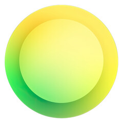 Green and yellow button isolated on white background. Vector illustration.Circle button with green and yellow gradients.Generative Ai