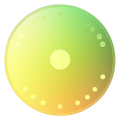 Green and yellow button isolated on white background. Vector illustration.Circle button with green and yellow gradients.Generative Ai