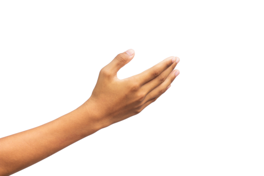 Man hand isolated on white background, clipping path