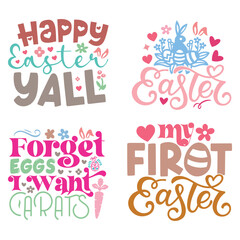 Boho Retro Style Happy Easter's Day SVG And T-shirt Design Bundle, Christain Jesus SVG Quotes Design t shirt Bundle, Easter Vector EPS Editable Files, can you download this Design Bundle