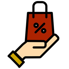 Shopping filled outline icon
