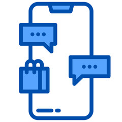 Mobile App blue outline icon