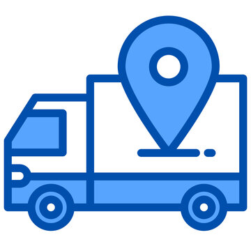 recommend clip art: Delivery blue outline icon