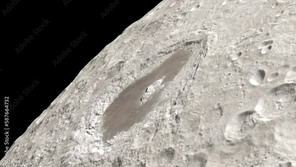 Canvas Prints camera flies over a big crater of the moon. elements of this image furnished by nasa