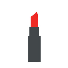 Red lipstick flat vector in color. Colorful item for make up. Set of summer vacation. Summer time. Tropical vacation. Summer concept. Travel icon.