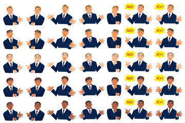 男性5種集合セット　紺色のスーツ