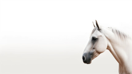 Obraz na płótnie Canvas animal on the white Background grey horse generative ai