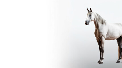 Naklejka na ściany i meble animal on the white Background grey horse generative ai