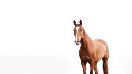 animal on the white Background ginger horse generative ai