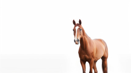 Obraz premium animal on the white Background ginger horse generative ai