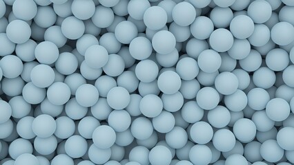 Top view of many mint color balls in ball pool background