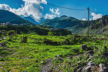 Widok na Kaukaz i Kazbek