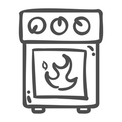 stove oven handdrawn icon